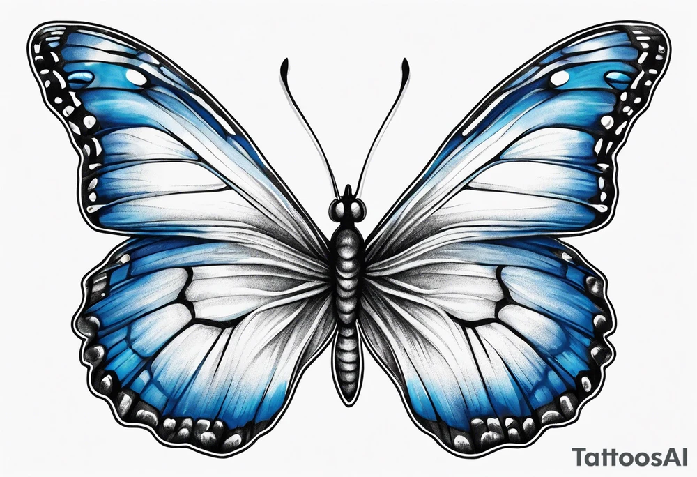 Blue butterfly tattoo idea