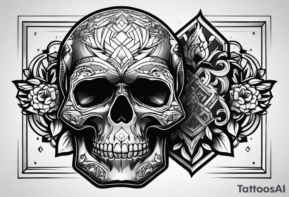 Skull keychain tattoo idea