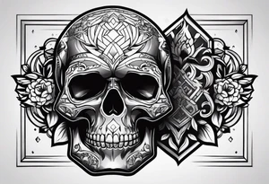 Skull keychain tattoo idea