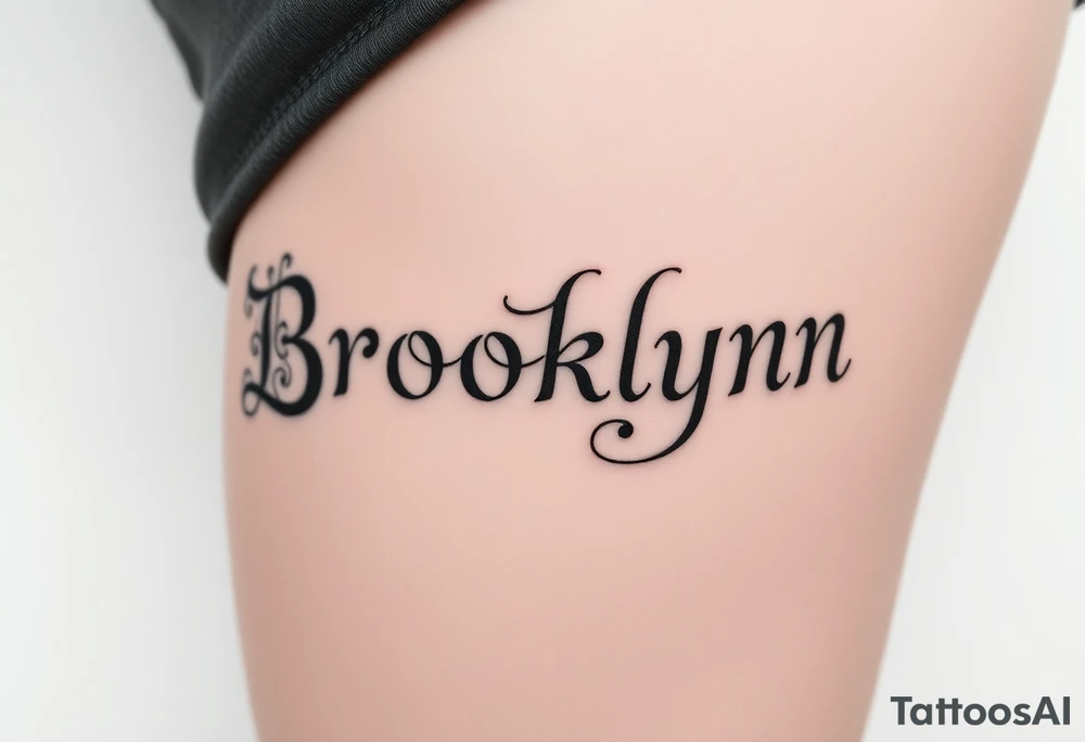My daughter's name, Brooklynn, in Old English font tattoo idea