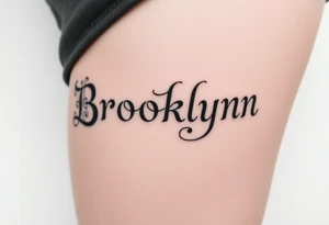 My daughter's name, Brooklynn, in Old English font tattoo idea