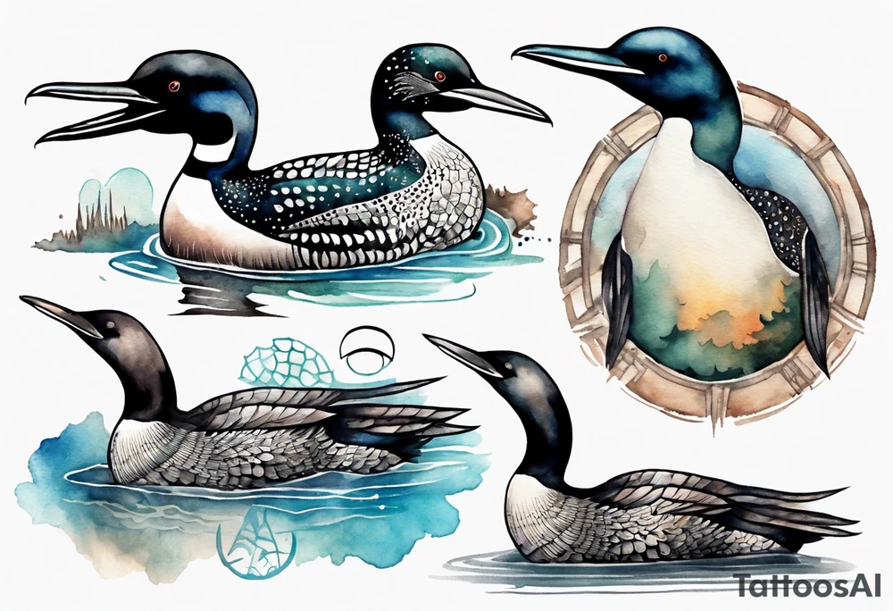 a wise ancient loon tattoo idea