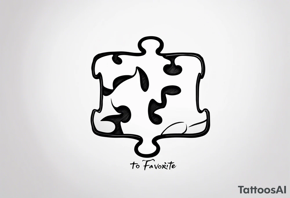 single puzzle piece and the words "to my favorite sister" tattoo idea