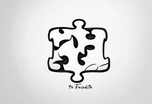 single puzzle piece and the words "to my favorite sister" tattoo idea