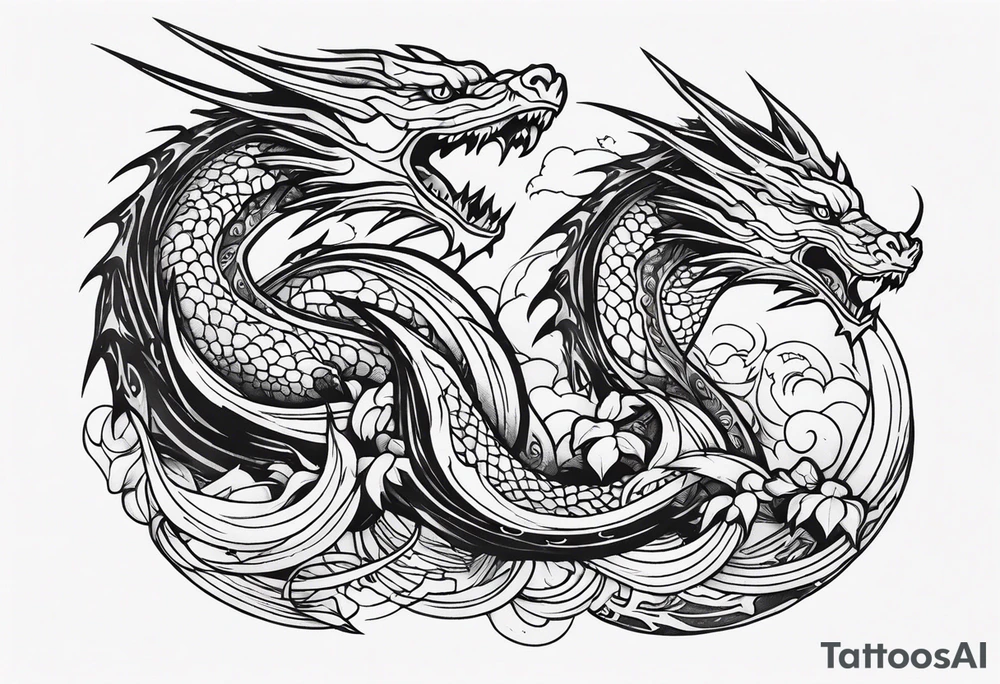 roaring dragons tattoo idea