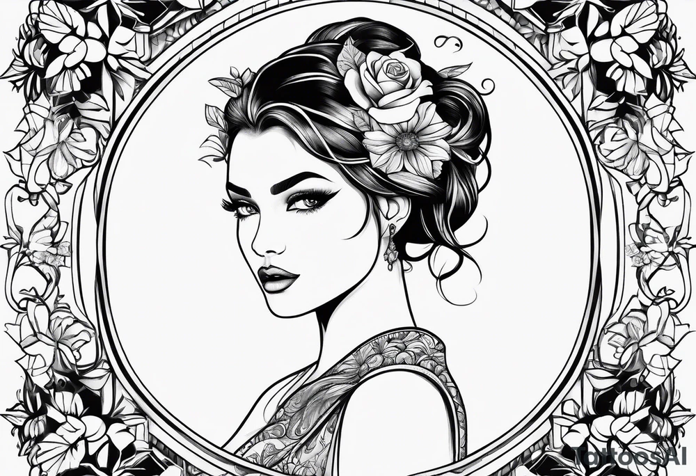 Girly fine line tattoo idea