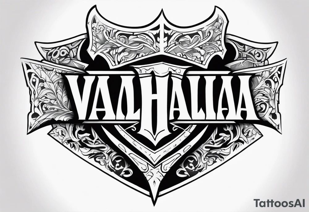 Valhalla
sword shield armour tattoo idea