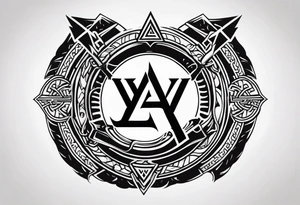 Valhalla sword shield axe Valknut victory tattoo idea