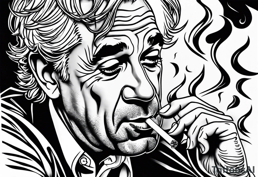 jeffery epstein smoking cigarette tattoo idea