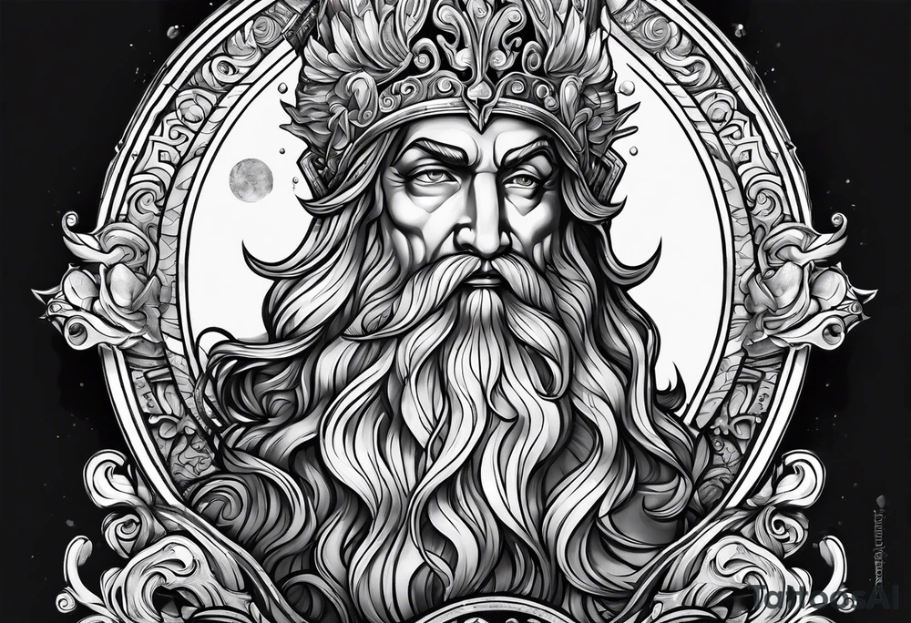 Poseidon mit beetenden Händen tattoo idea
