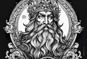 Poseidon mit beetenden Händen tattoo idea