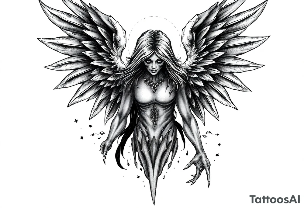 Hot sexy angel of death tattoo idea