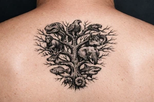 species phylogeny tree as tree branches tattoo idea
