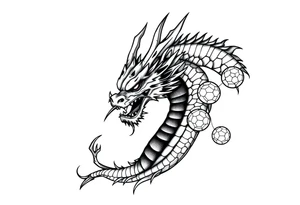 Shenron dragon with 7 dragon balls tattoo idea