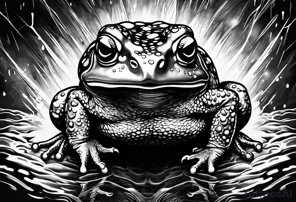 A toad in a thunderstorm tattoo idea