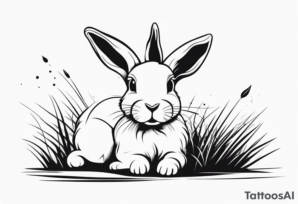 cute rabbit tattoo idea