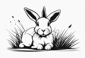 cute rabbit tattoo idea