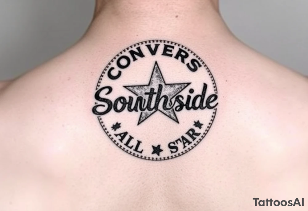 converse all-star logo with it saying Southside all star inside tattoo idea