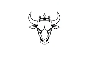 Bull symbol with crown tattoo idea