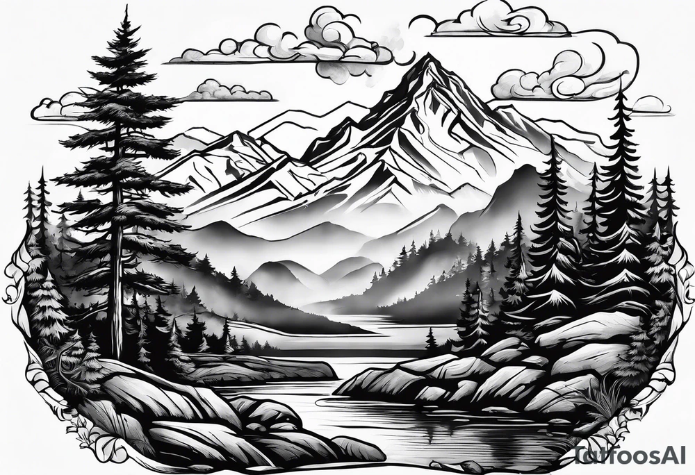 Chimney tops Smokey mountains tattoo idea