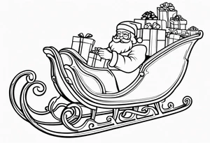 Sleigh Full of Gifts with santa tattoo idea