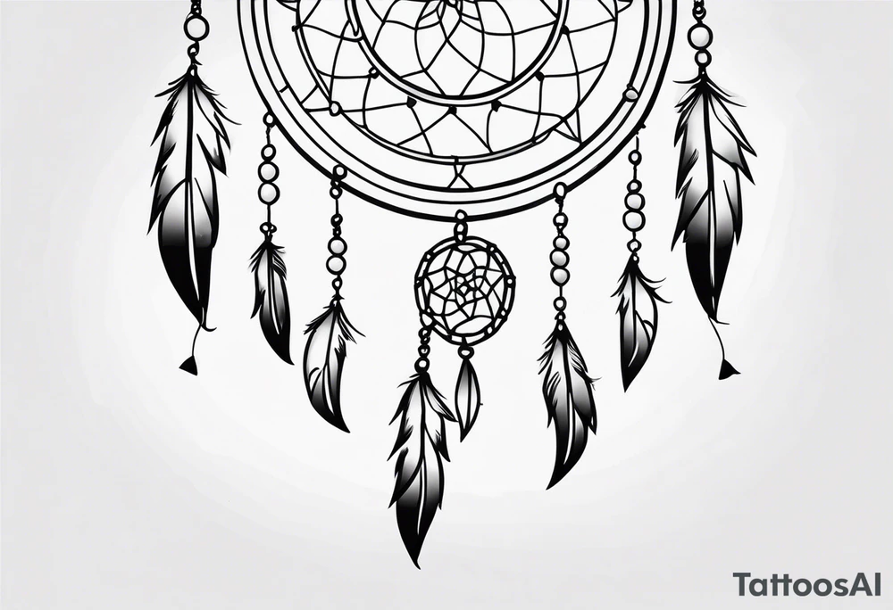 dream catcher long tattoo idea