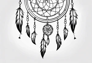 dream catcher long tattoo idea