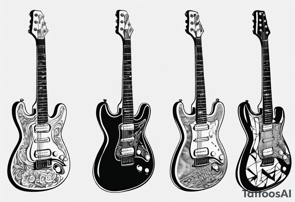Broken Electric Guitar tattoo idea