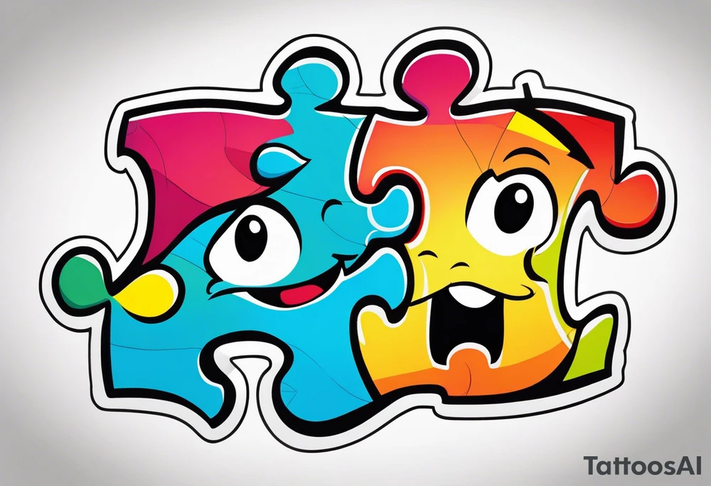 2 Puzzle pieces tattoo idea