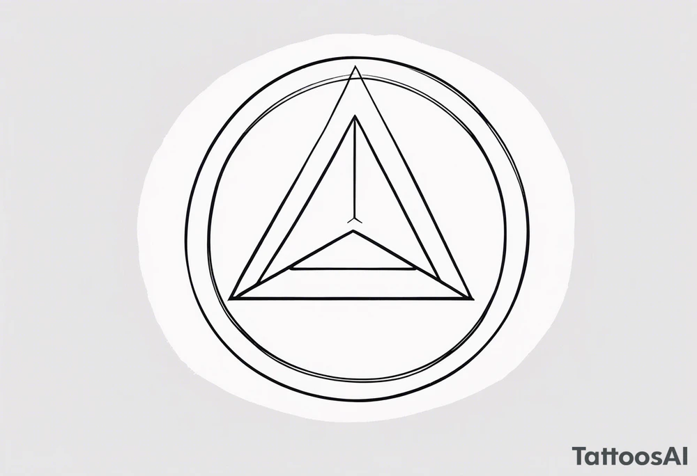 letter delta inside a chain circle, subtle, womanly, simplistic tattoo idea