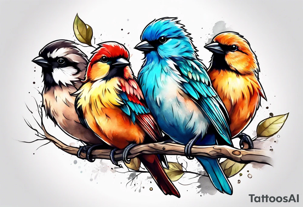 3 little birds tattoo idea