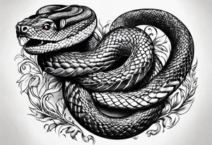 a snake who has swallowed a heart tattoo idea