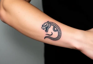 Snake tiger crane monkey tattoo idea