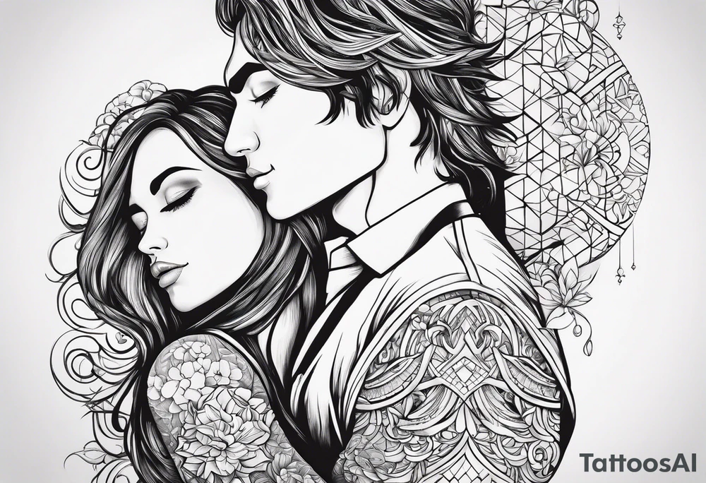 Paired tattoo for a girl and a guy, together forever, he is Artem, she is Lada. Two people with incurable diseases who love each other very much tattoo idea
