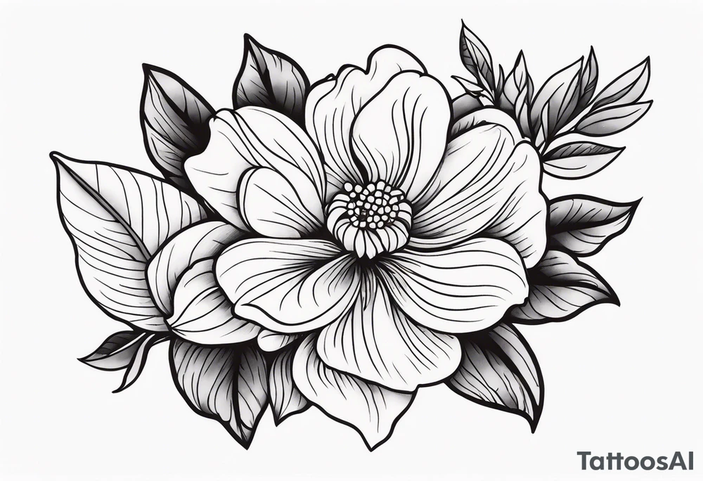 Traditional flower tattoo idea