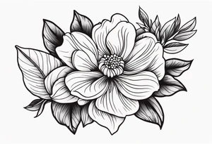 Traditional flower tattoo idea