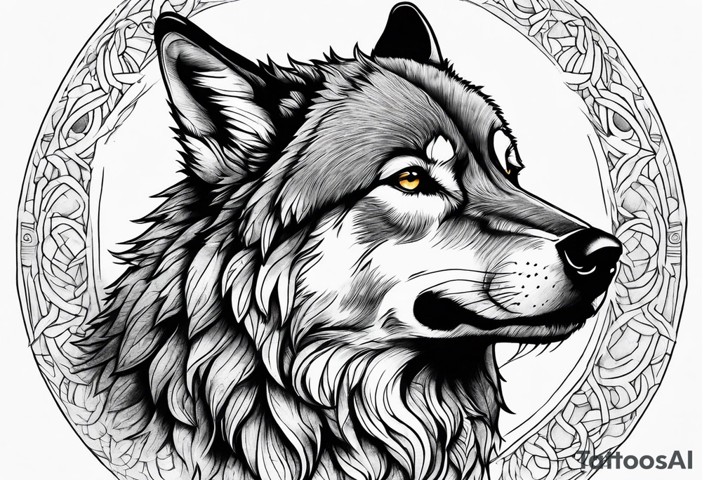 Stoic, howling Wolf tattoo idea