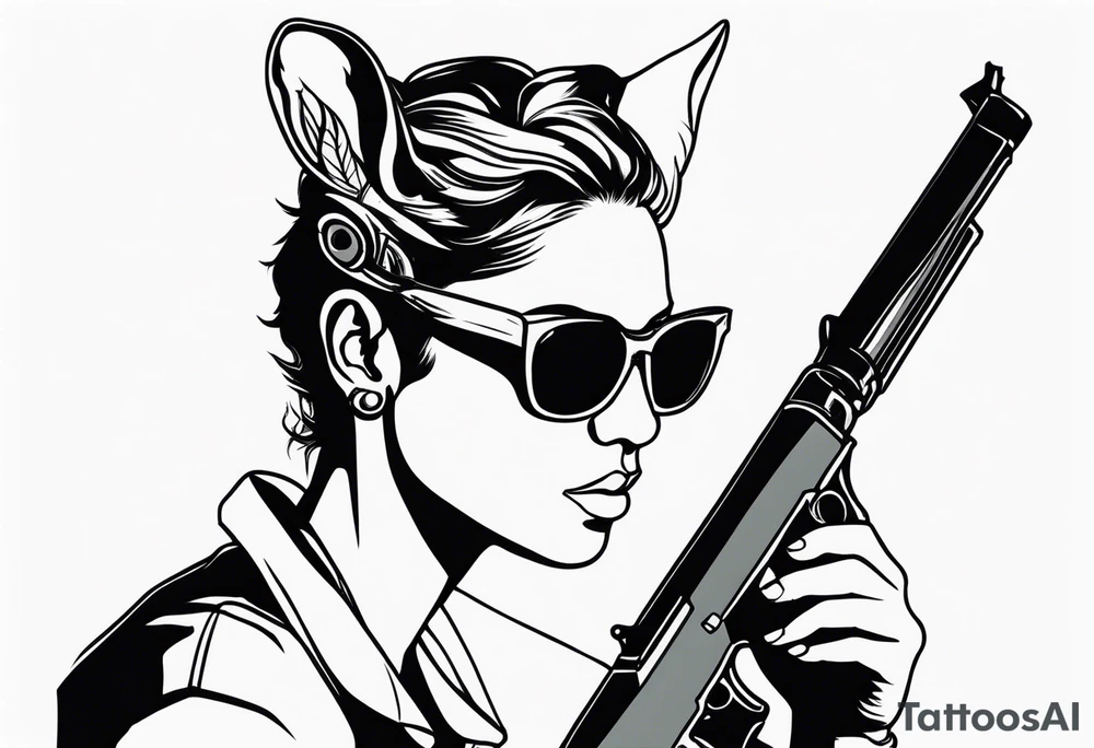 capricorn with sunglasses and shotgun tattoo idea