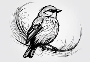 small bird minimal lines tattoo idea