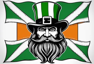 Ireland flag with a leprechaun tattoo idea