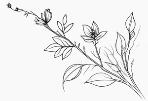 soft spiritual flower branch tattoo idea