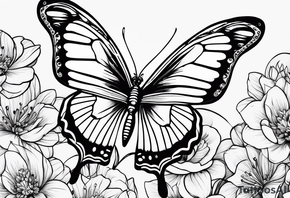 Line butterfly tattoo idea