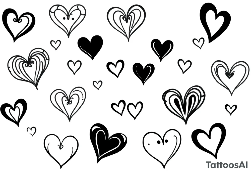 12 unique cute hearts tattoo idea