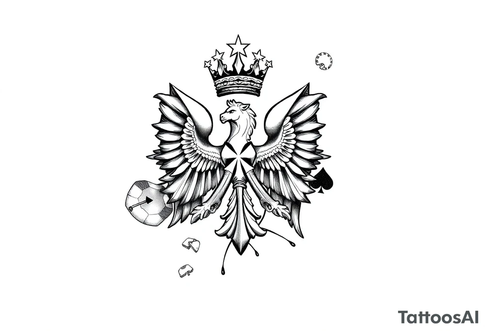 Poland symbol and poker cards Add casino money to it. tattoo idea