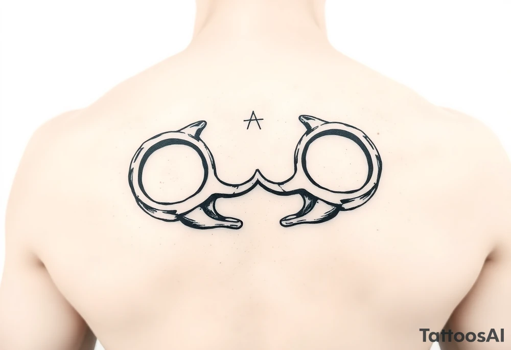 brass knuckles gangster vibe tattoo idea