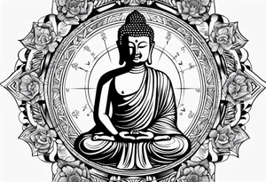 Buddha compass tattoo idea