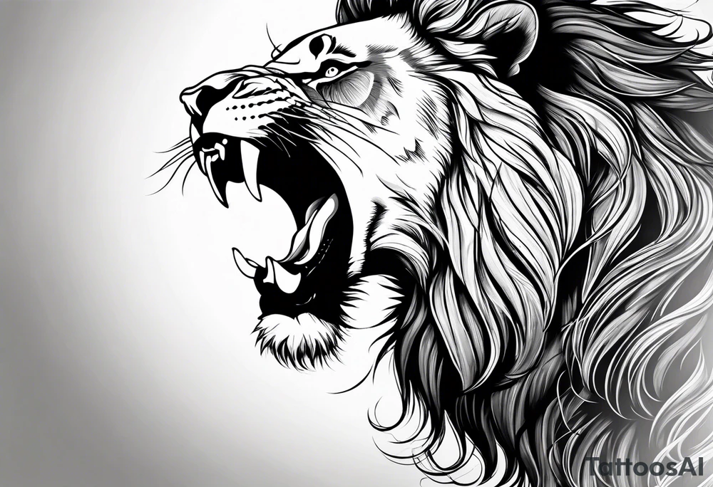 Lion roar tattoo idea