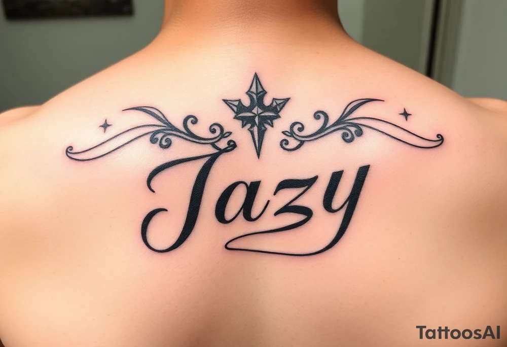 Remembrance of a deceased best friend with the name Jazy incorporated tattoo idea