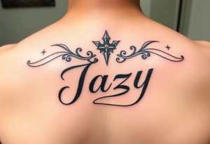 Remembrance of a deceased best friend with the name Jazy incorporated tattoo idea