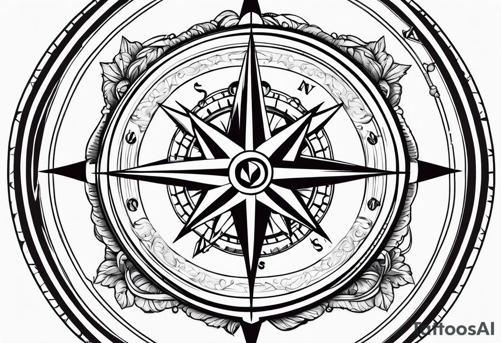 Nautical compass
Anchor small birds tattoo idea